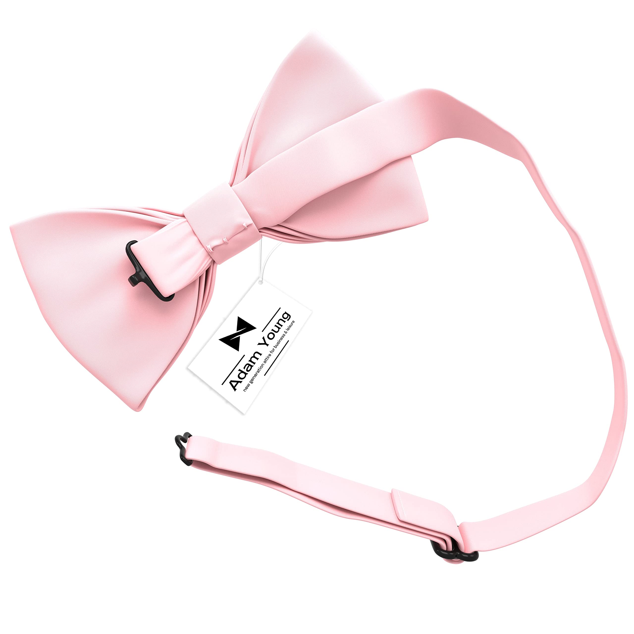 Adam Young Men's Bow Ties with Handkerchief Pre-Tied Style Formal Satin Classic Bowtie for Tuxedo Faux Silk - Image 3