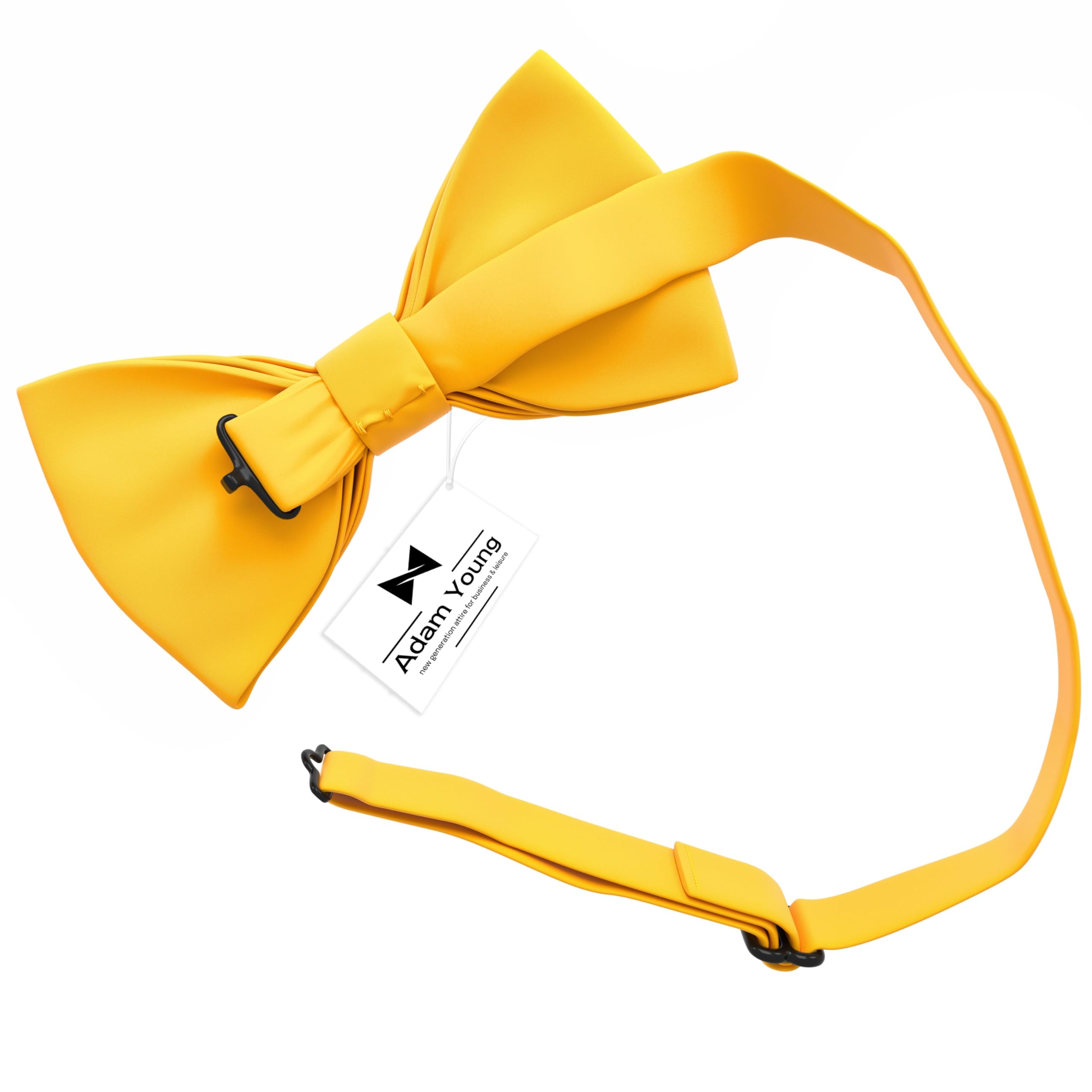 Adam Young Men's Bow Ties Pre-Tied Style Formal Satin Classic Bowtie for Tuxedo Faux Silk - Image 3