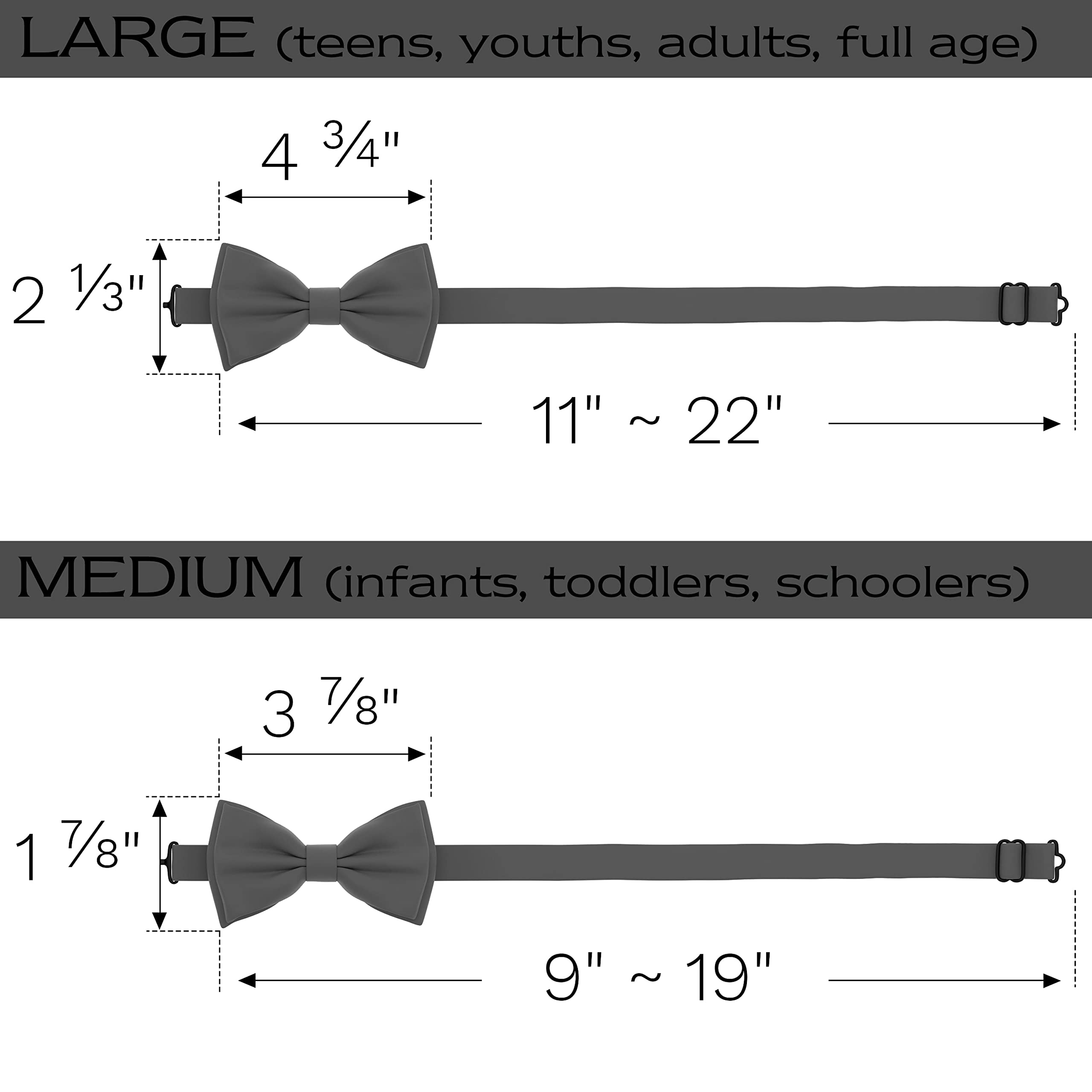 Adam Young Men's Bow Ties Pre-Tied Style Formal Satin Classic Bowtie for Tuxedo Faux Silk - Image 5