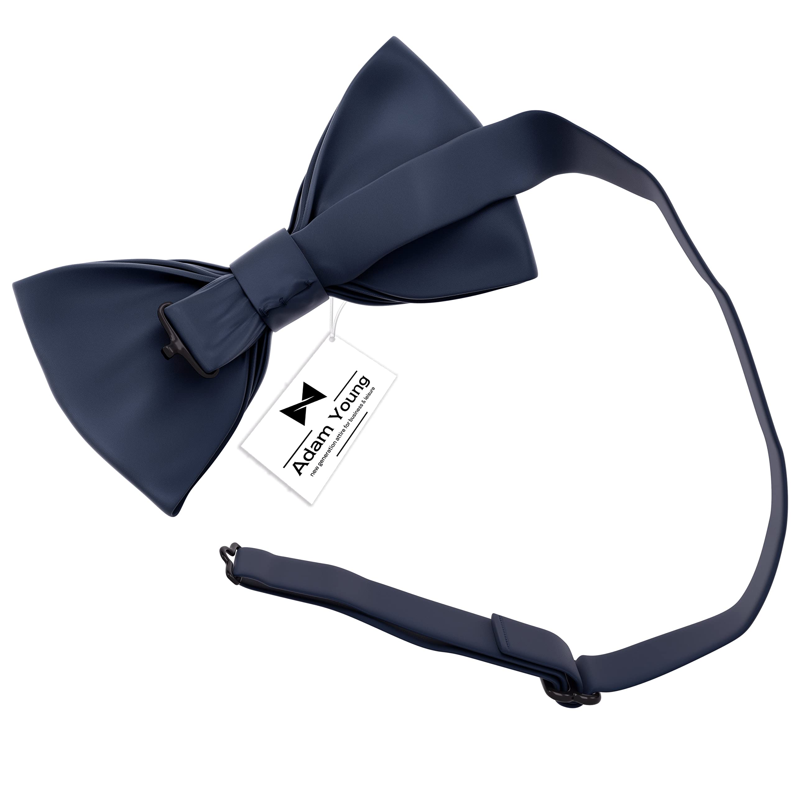Adam Young Men's Bow Ties Pre-Tied Style Formal Satin Classic Bowtie for Tuxedo Faux Silk - Image 3