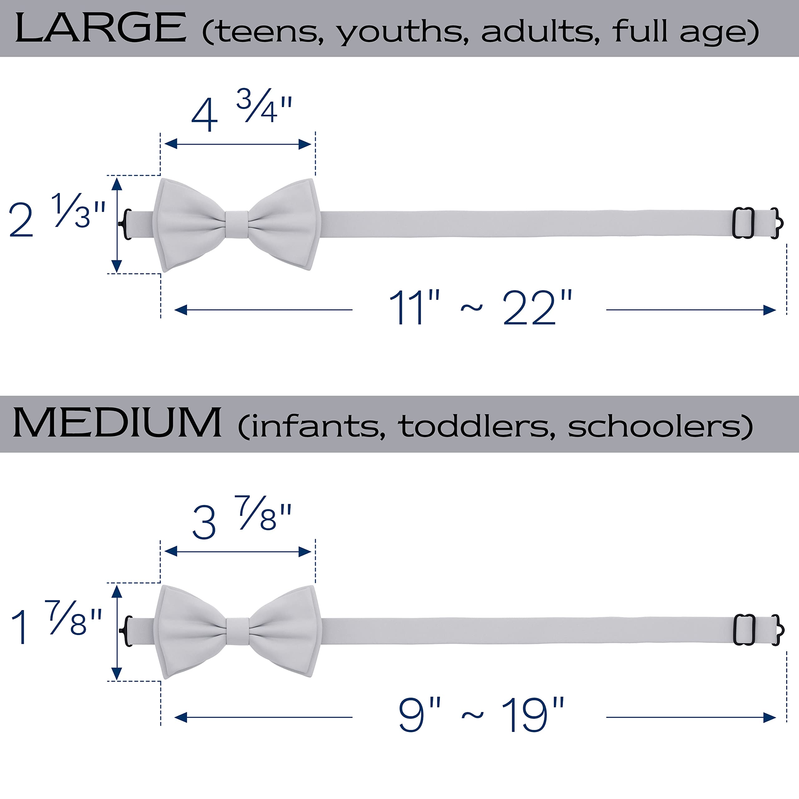 Adam Young Men's Bow Ties Pre-Tied Style Formal Satin Classic Bowtie for Tuxedo Faux Silk - Image 5