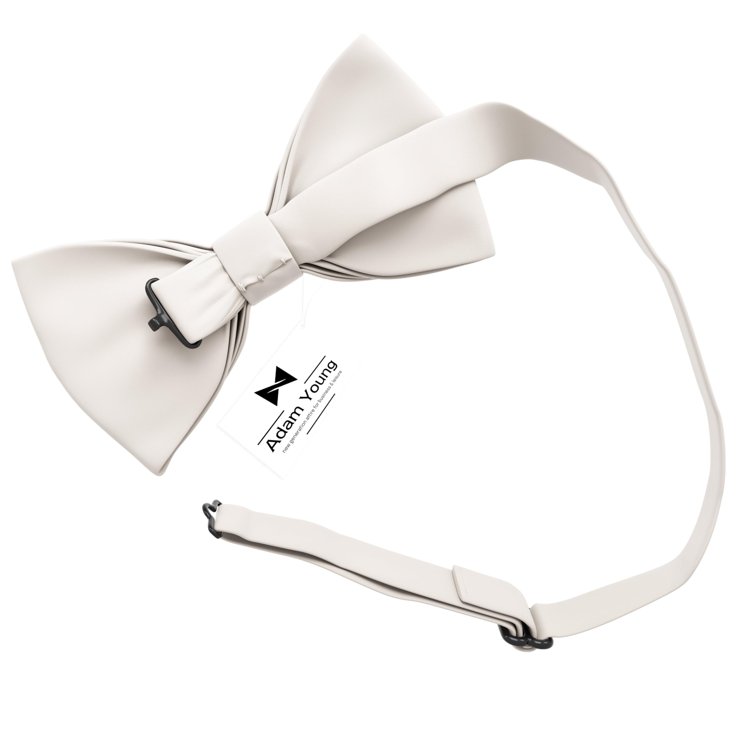 Adam Young Men's Bow Ties Pre-Tied Style Formal Satin Classic Bowtie for Tuxedo Faux Silk - Image 3