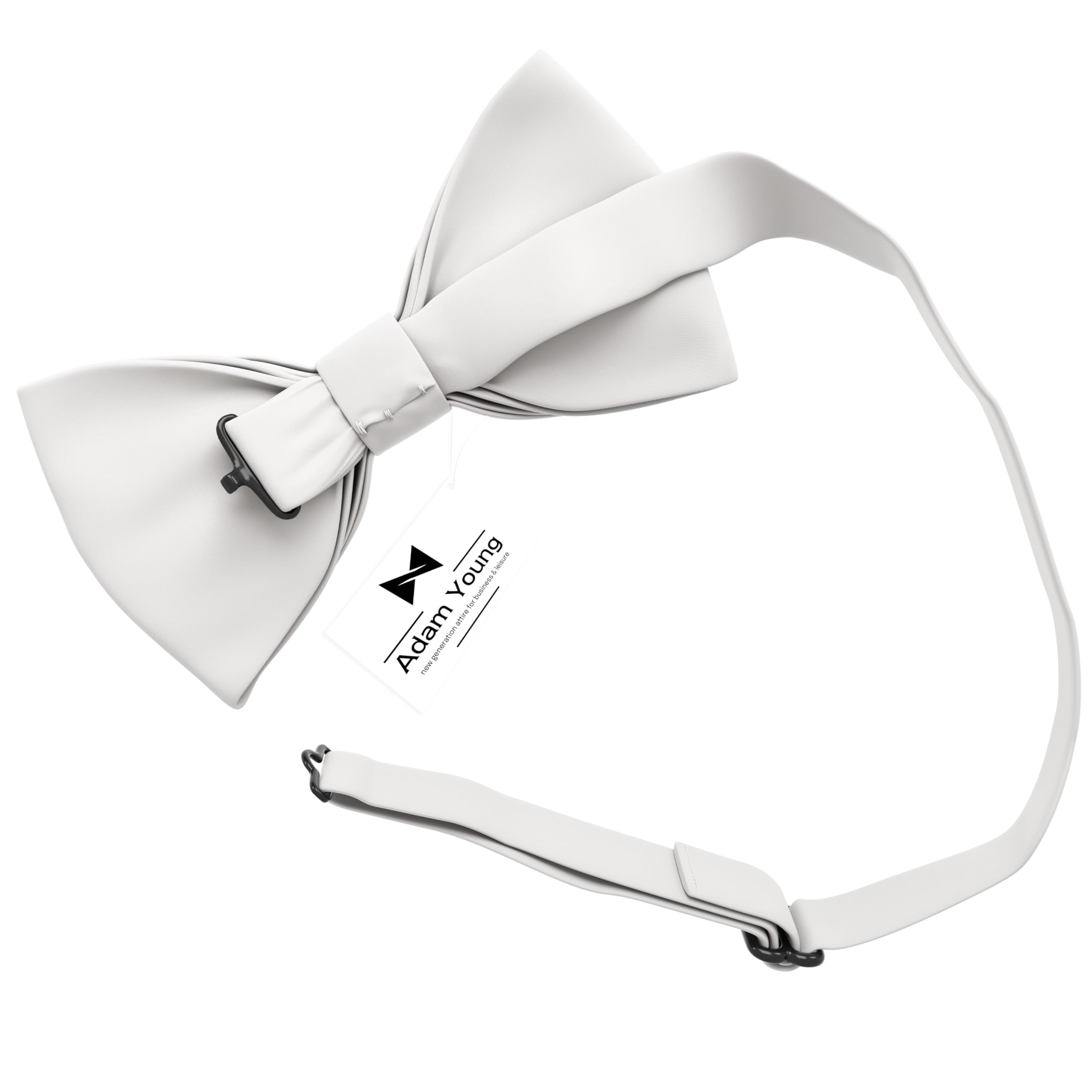 Adam Young Men's Bow Ties Pre-Tied Style Formal Satin Classic Bowtie for Tuxedo Faux Silk - Image 3
