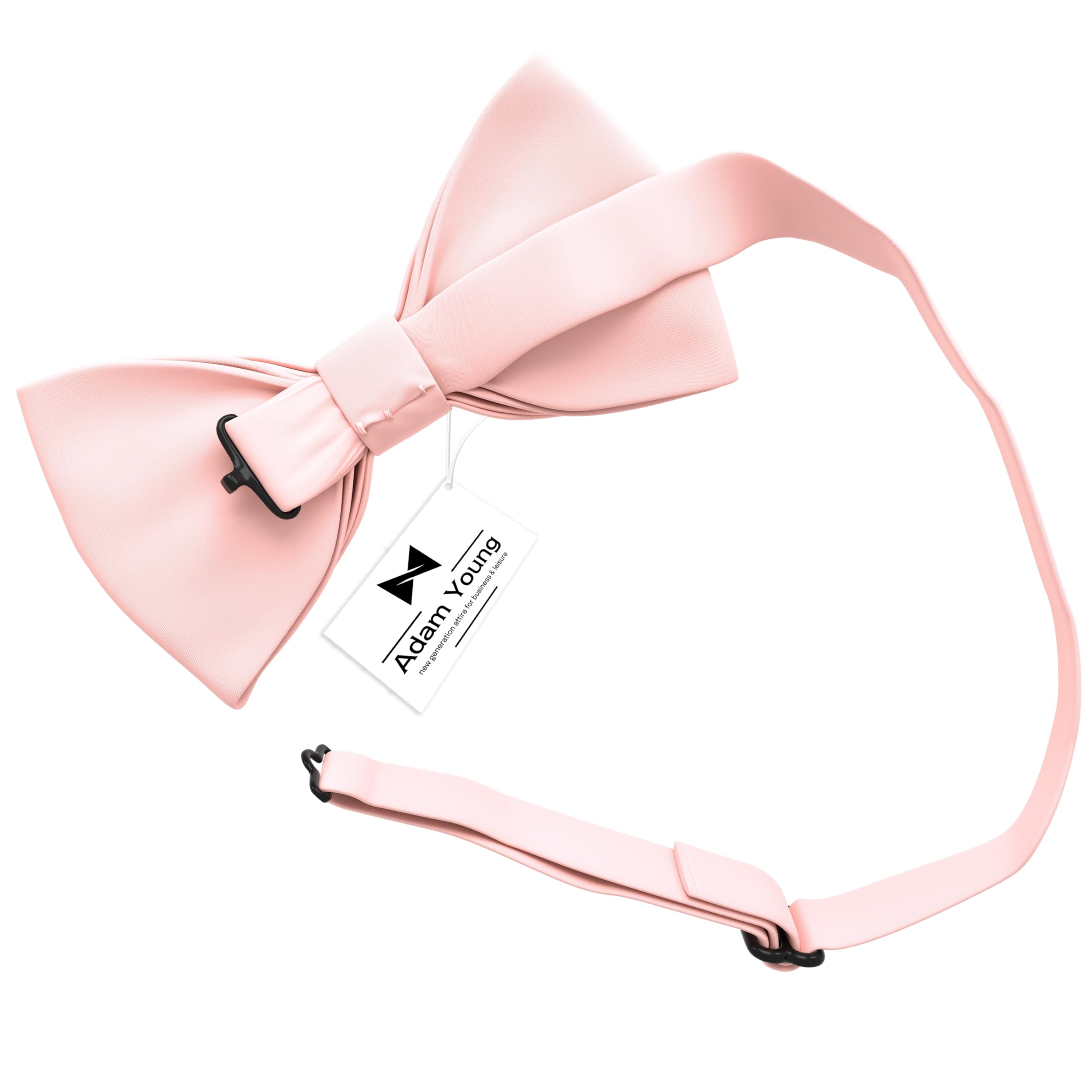 Adam Young Men's Bow Ties Pre-Tied Style Formal Satin Classic Bowtie for Tuxedo Faux Silk - Image 3