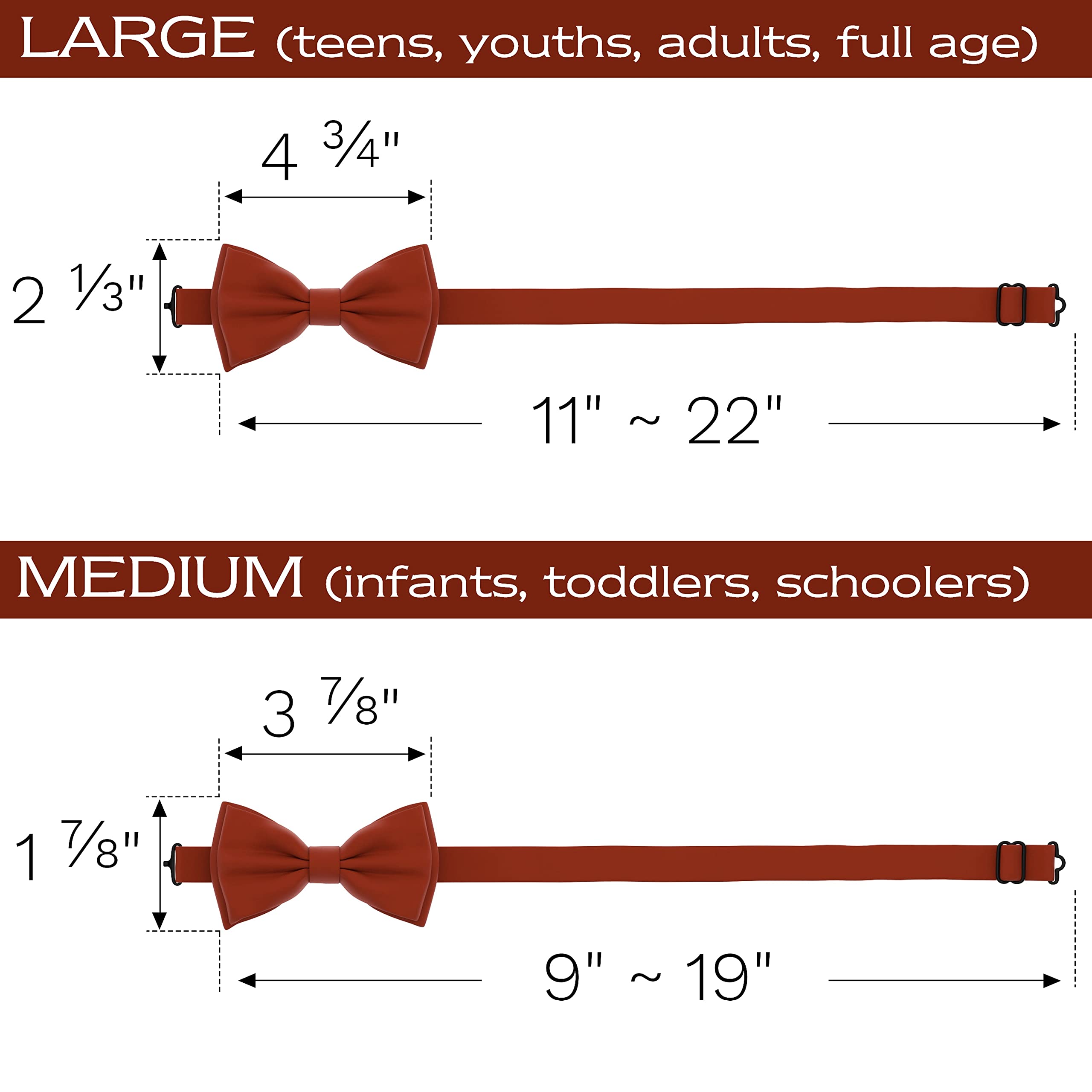 Adam Young Men's Bow Ties with Handkerchief & Cufflinks Pre-Tied Style Formal Satin Classic Bowtie for Tuxedo Faux Silk - Image 5