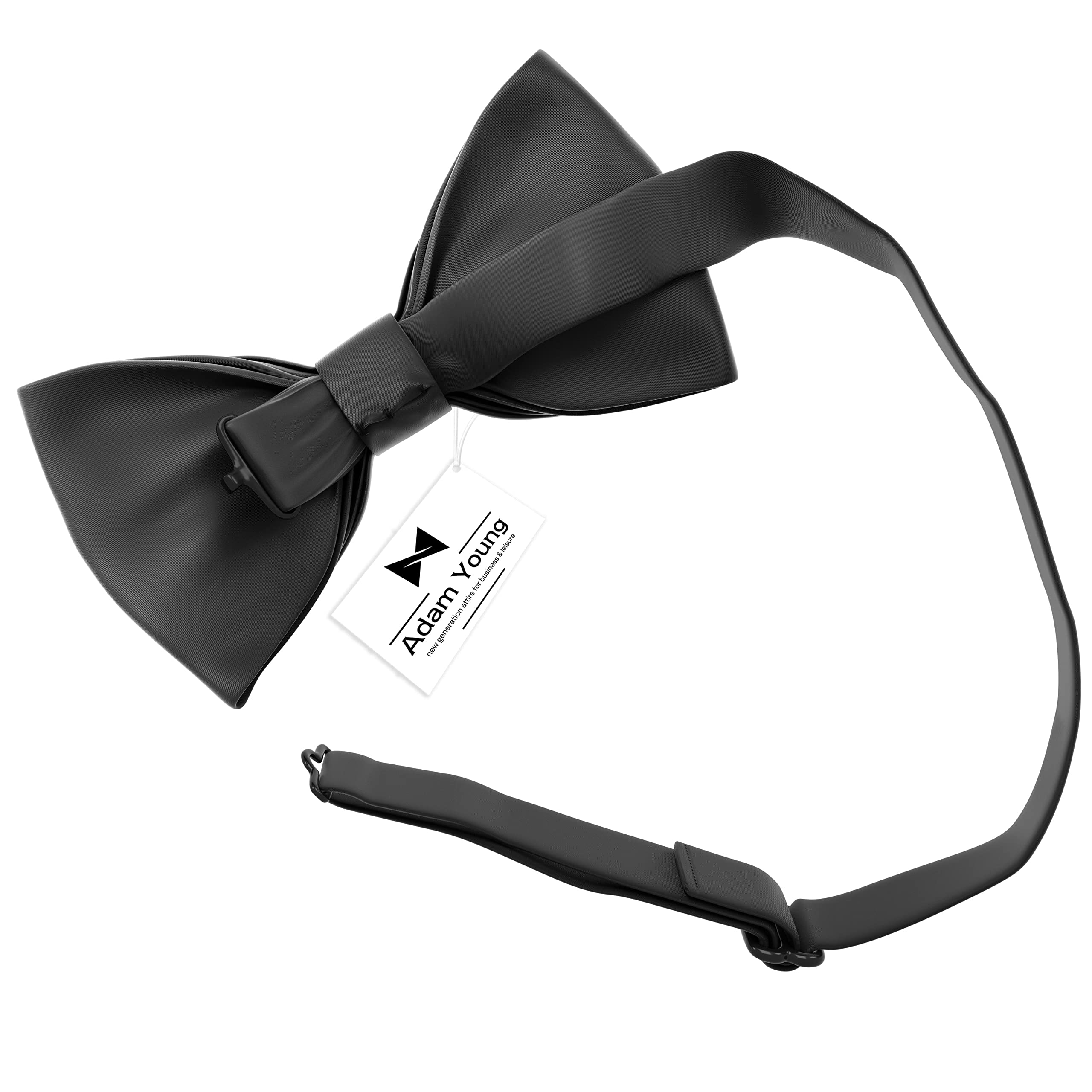 Adam Young Men's Bow Ties Pre-Tied Style Formal Satin Classic Bowtie for Tuxedo Faux Silk - Image 3