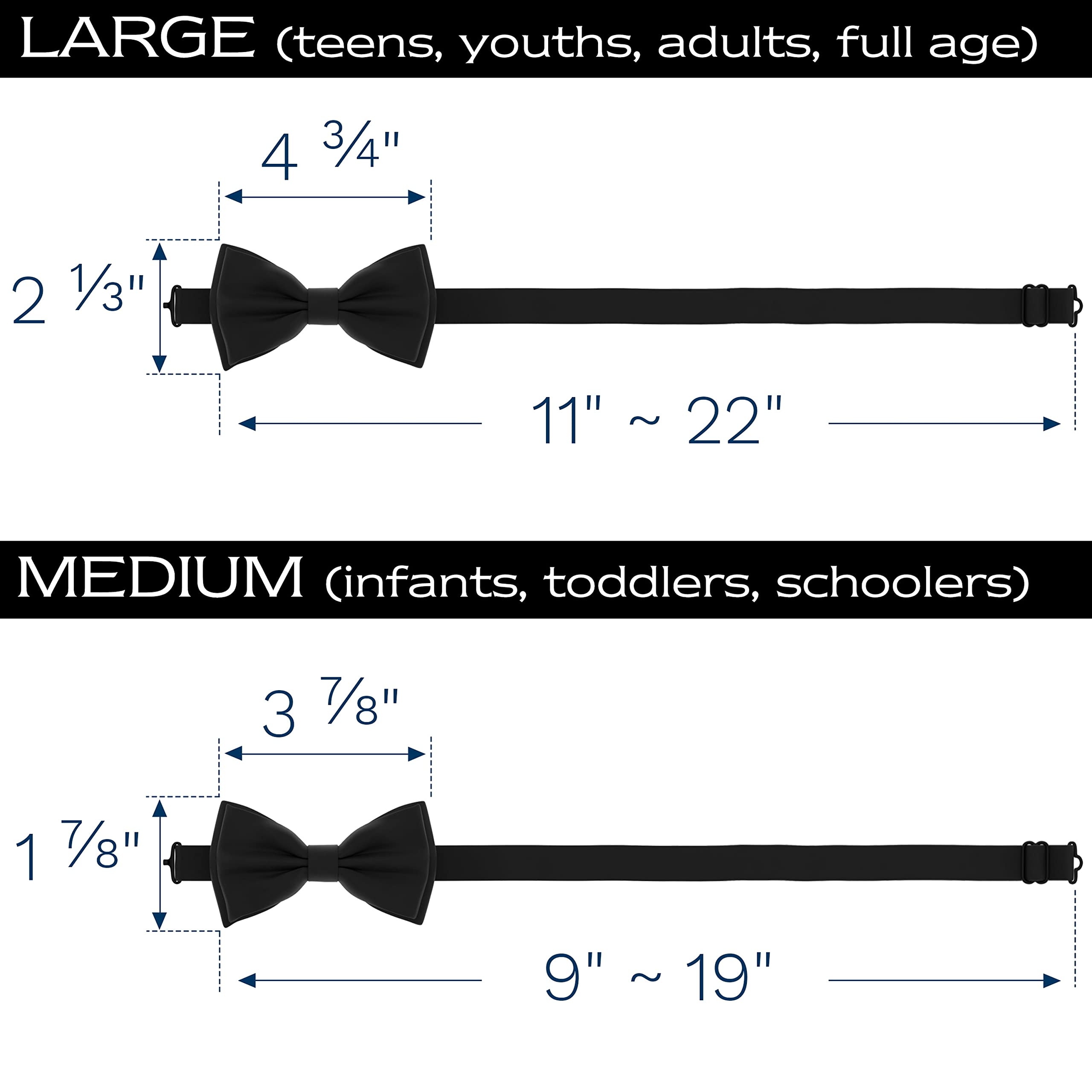 Adam Young Men's Bow Ties Pre-Tied Style Formal Satin Classic Bowtie for Tuxedo Faux Silk - Image 5