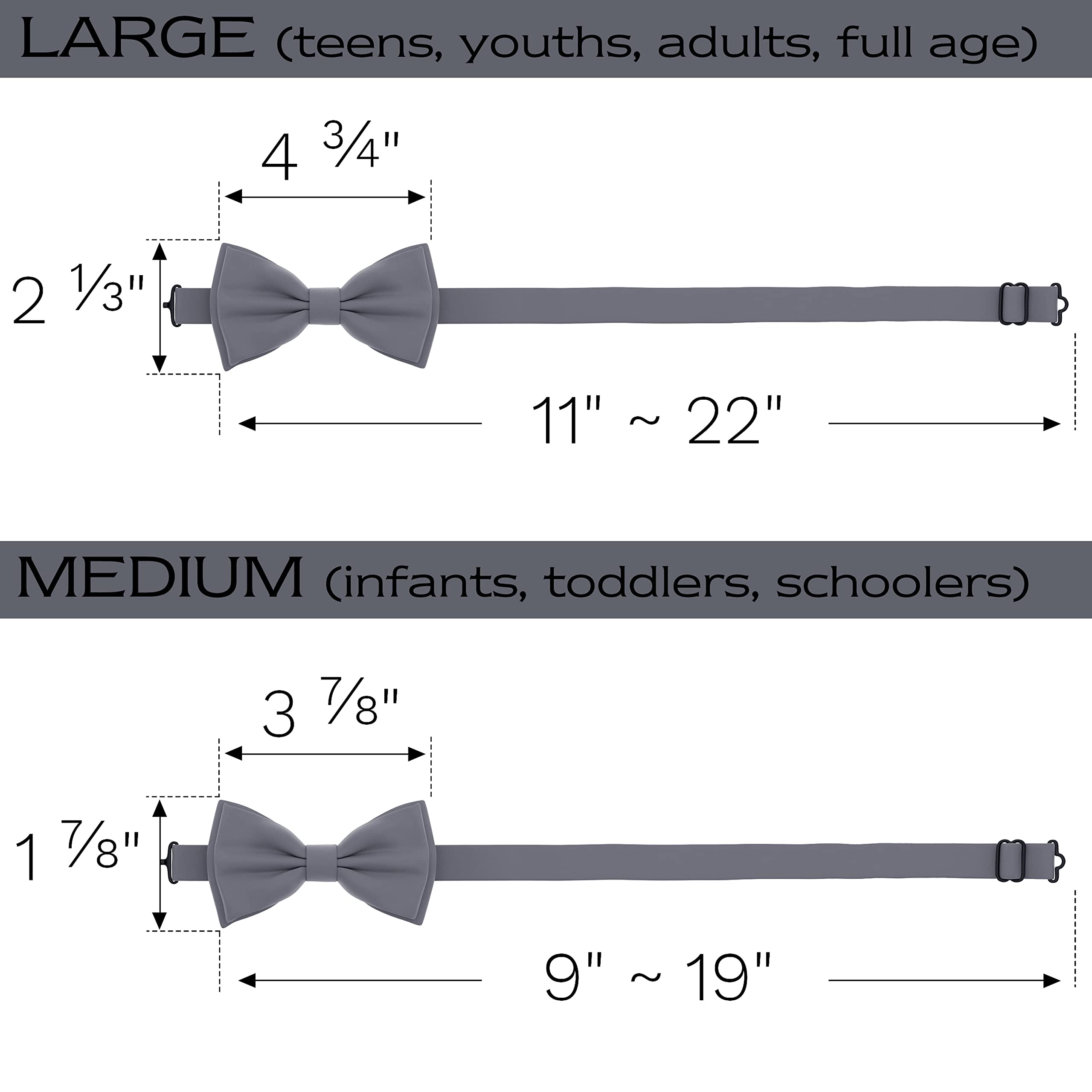 Adam Young Men's Bow Ties Pre-Tied Style Formal Satin Classic Bowtie for Tuxedo Faux Silk - Image 5