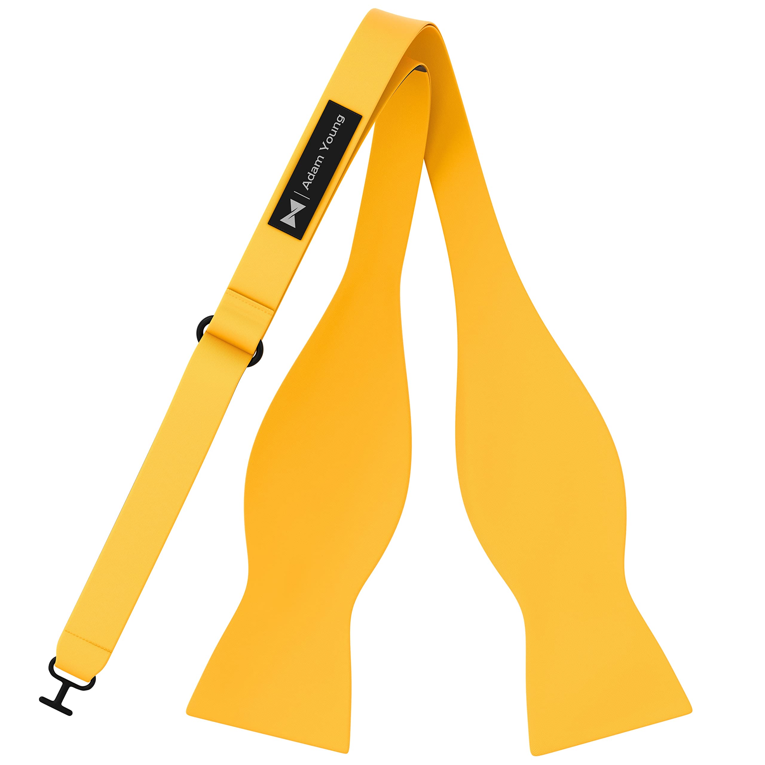 Adam Young Men's Self Tie Bow Tie Sets w/Pocket Squares & Cufflinks Sami-Glossy Satin Classy Bowtie for Tuxedo Faux Silk - Image 3