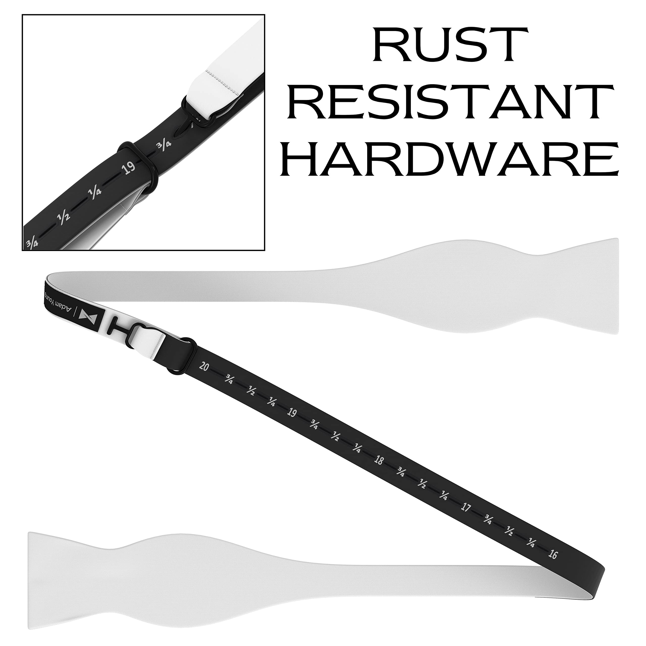 Adam Young Men's Self Tie Bow Tie Sets w/Pocket Squares & Cufflinks Sami-Glossy Satin Classy Bowtie for Tuxedo Faux Silk - Image 4