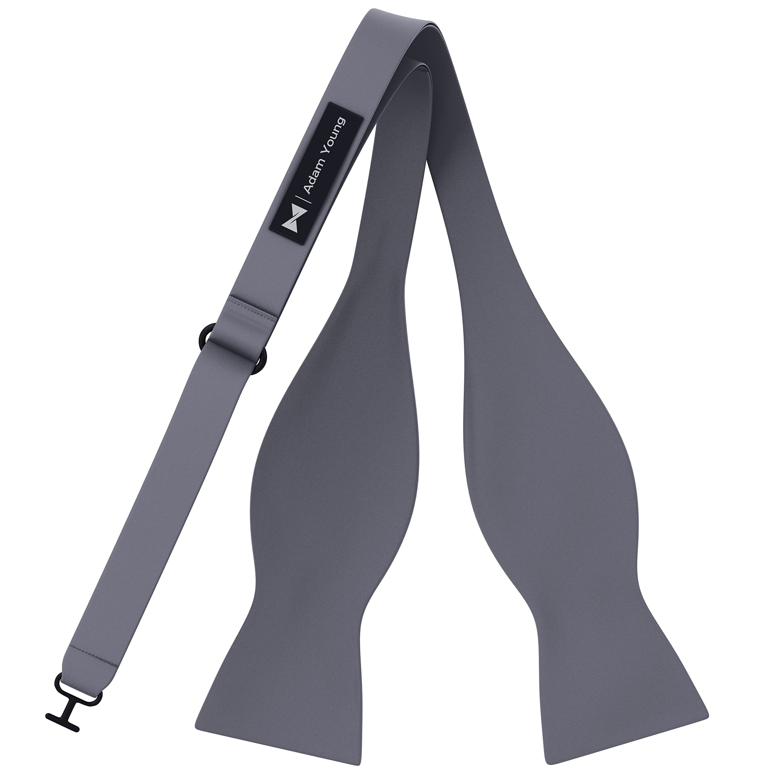 Adam Young Men's Self Tie Bow Tie with Pocket Squares Made of Sami-Glossy Satin Bowtie for Tuxedo Faux Silk - Image 3