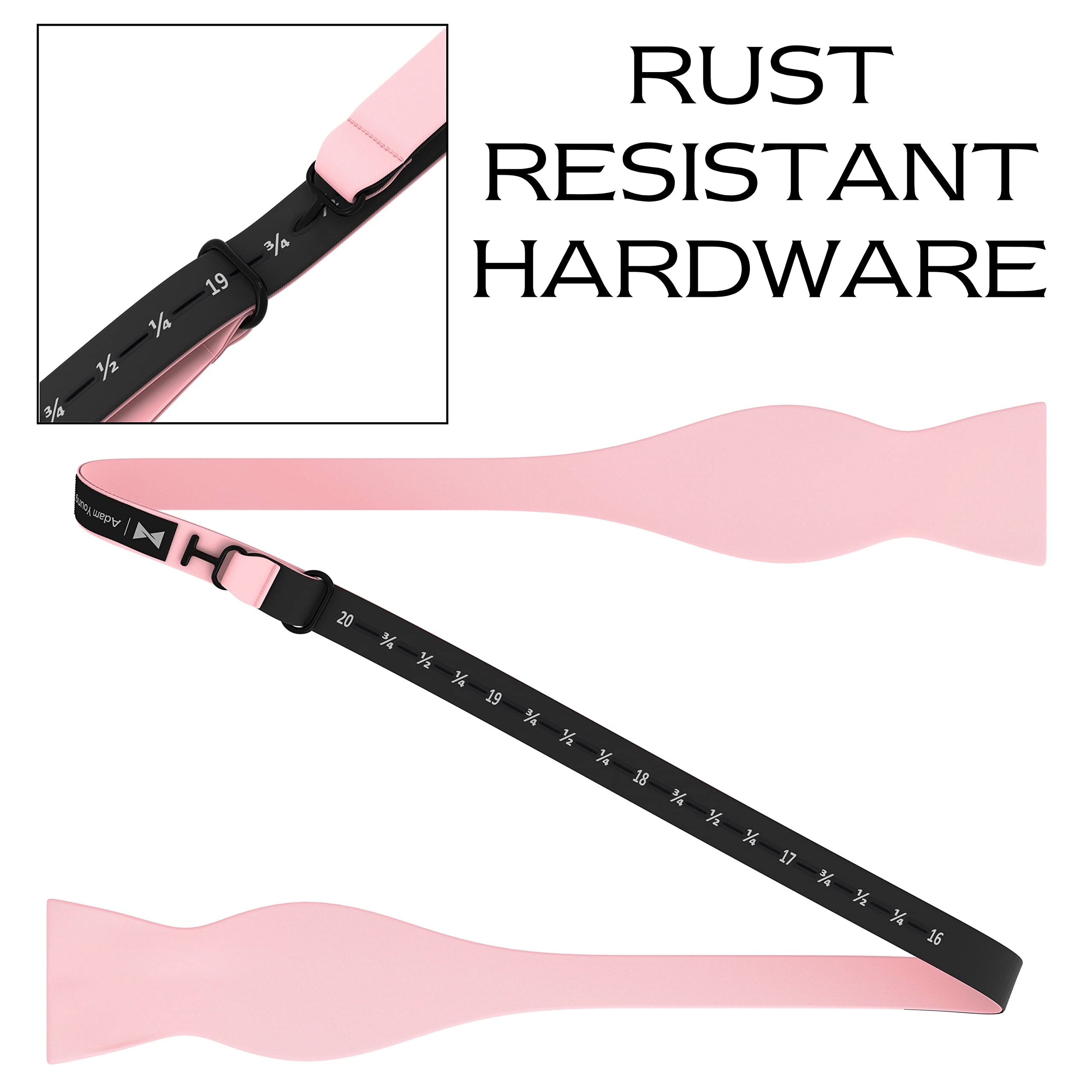 Adam Young Men's Self Tie Bow Tie with Pocket Squares Made of Sami-Glossy Satin Bowtie for Tuxedo Faux Silk - Image 4