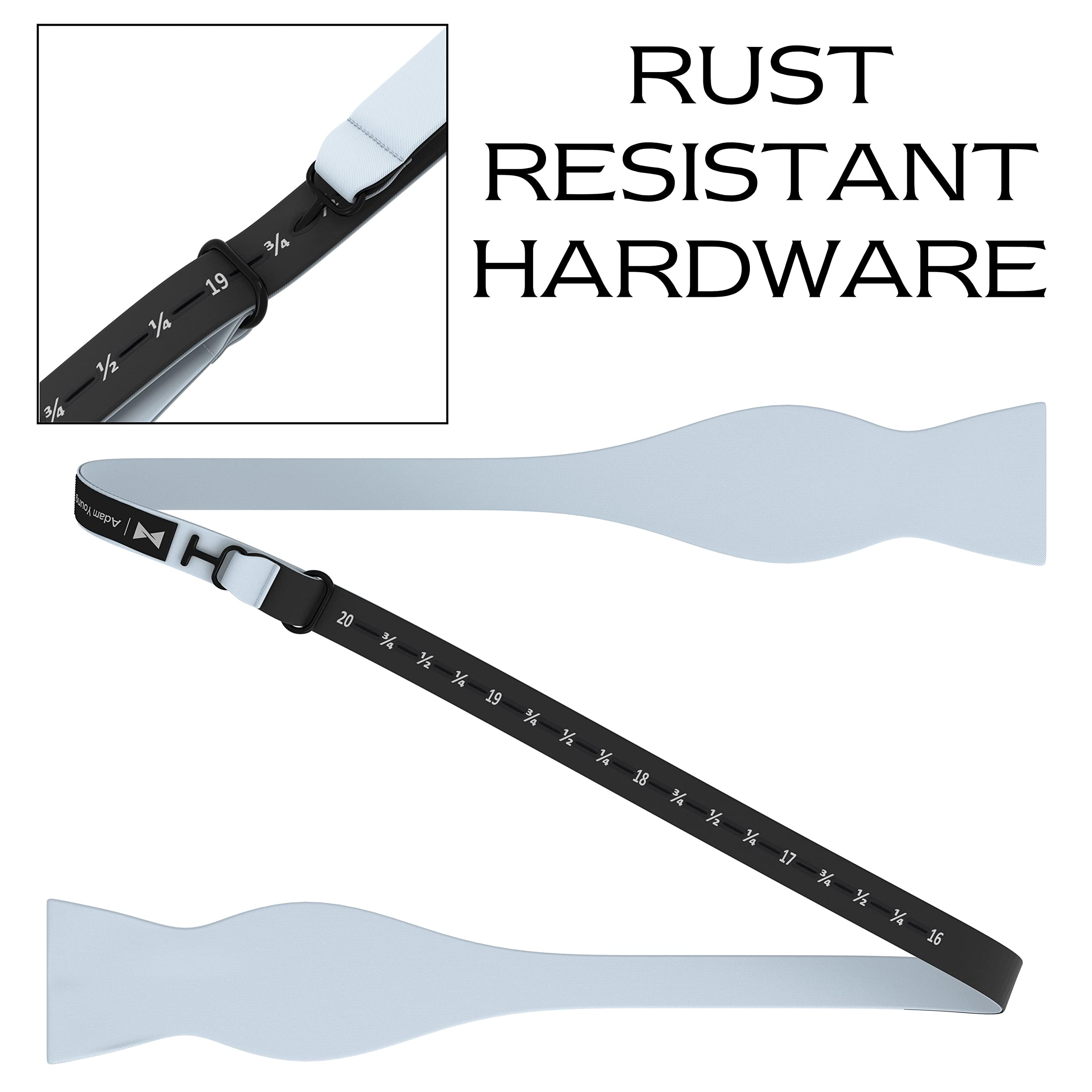 Adam Young Men's Self Tie Bow Tie with Pocket Squares Made of Sami-Glossy Satin Bowtie for Tuxedo Faux Silk - Image 4