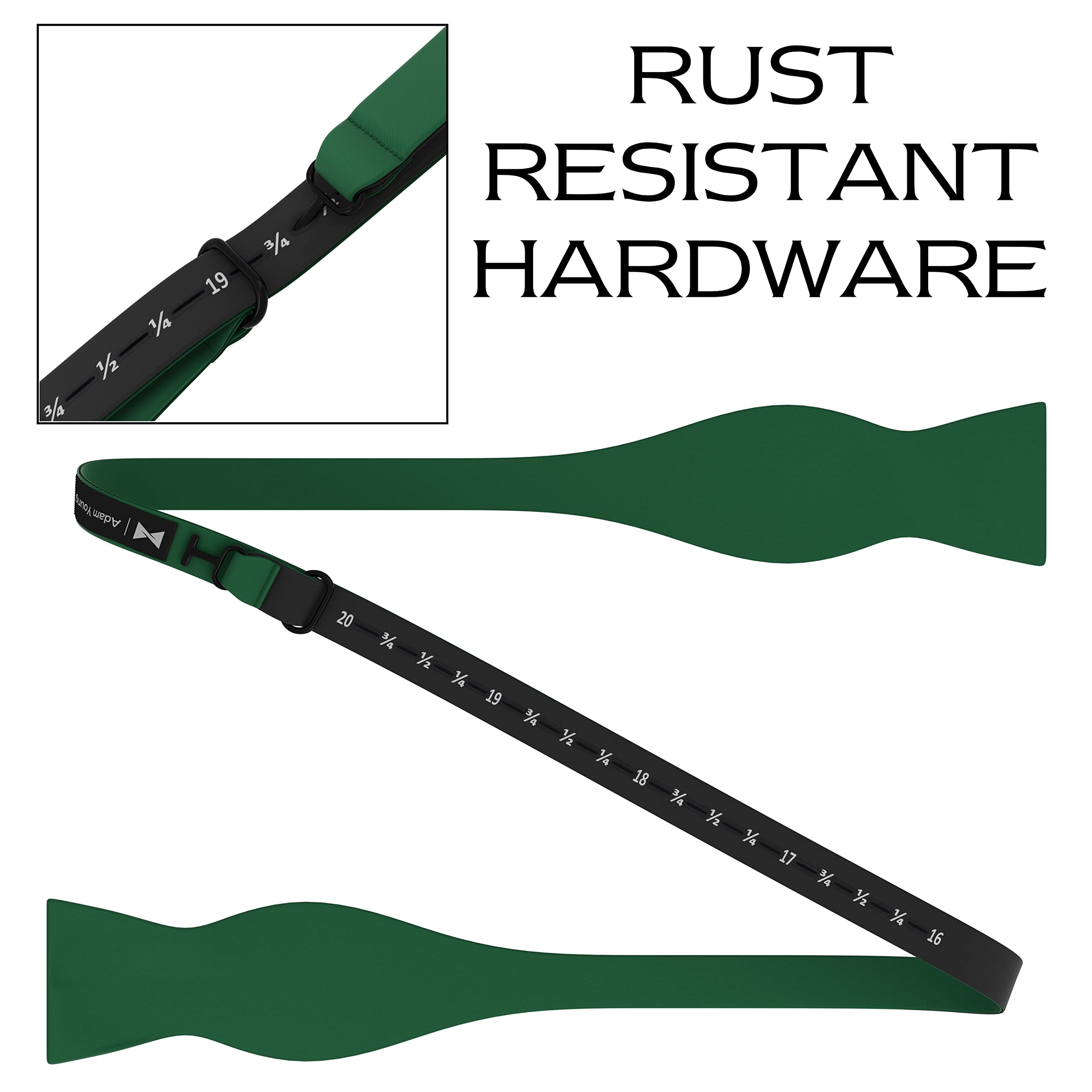 Adam Young Men's Self Tie Bow Tie with Pocket Squares Made of Sami-Glossy Satin Bowtie for Tuxedo Faux Silk - Image 4