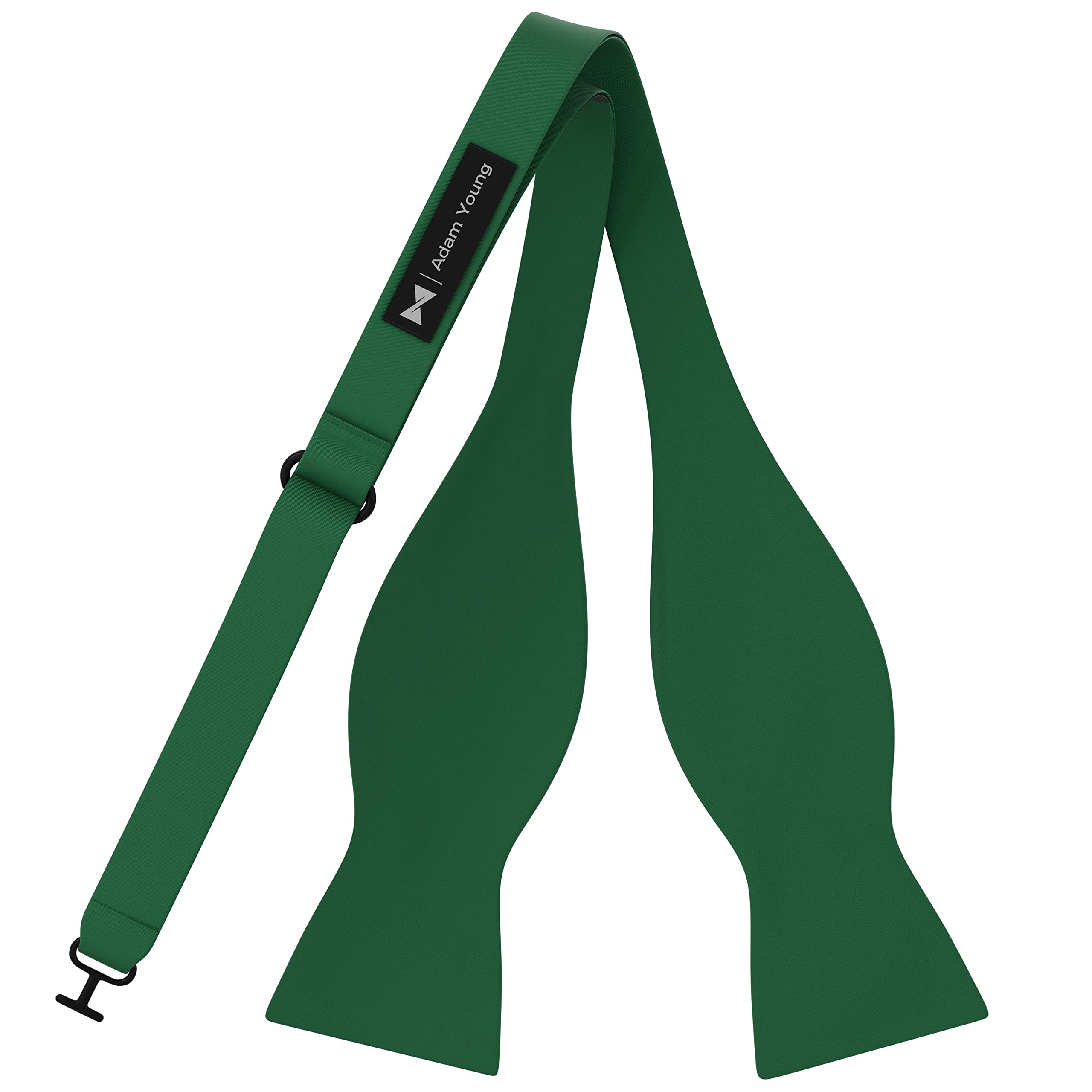 Adam Young Men's Self Tie Bow Tie with Pocket Squares Made of Sami-Glossy Satin Bowtie for Tuxedo Faux Silk - Image 3