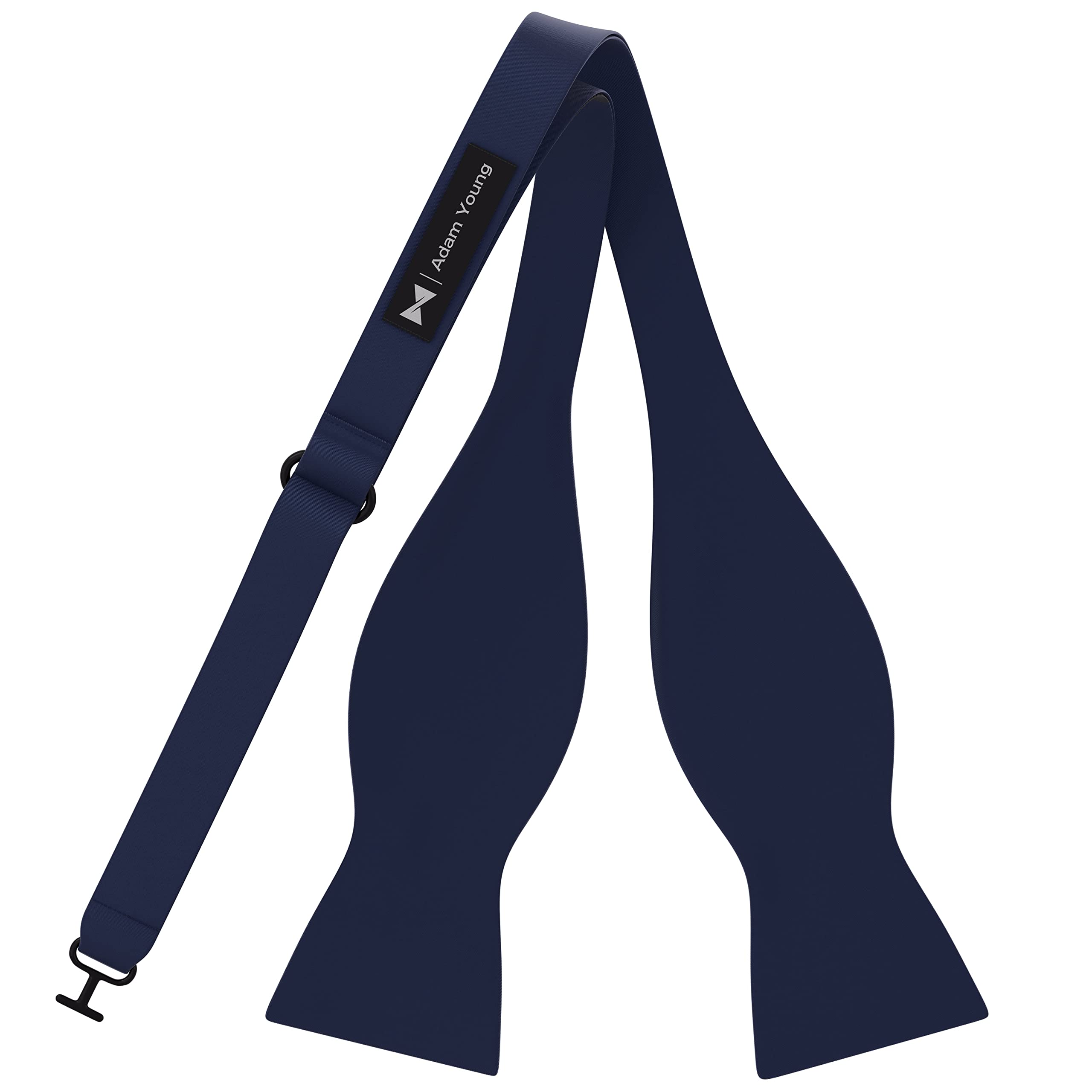 Adam Young Men's Self Tie Bow Tie with Pocket Squares Made of Sami-Glossy Satin Bowtie for Tuxedo Faux Silk - Image 3