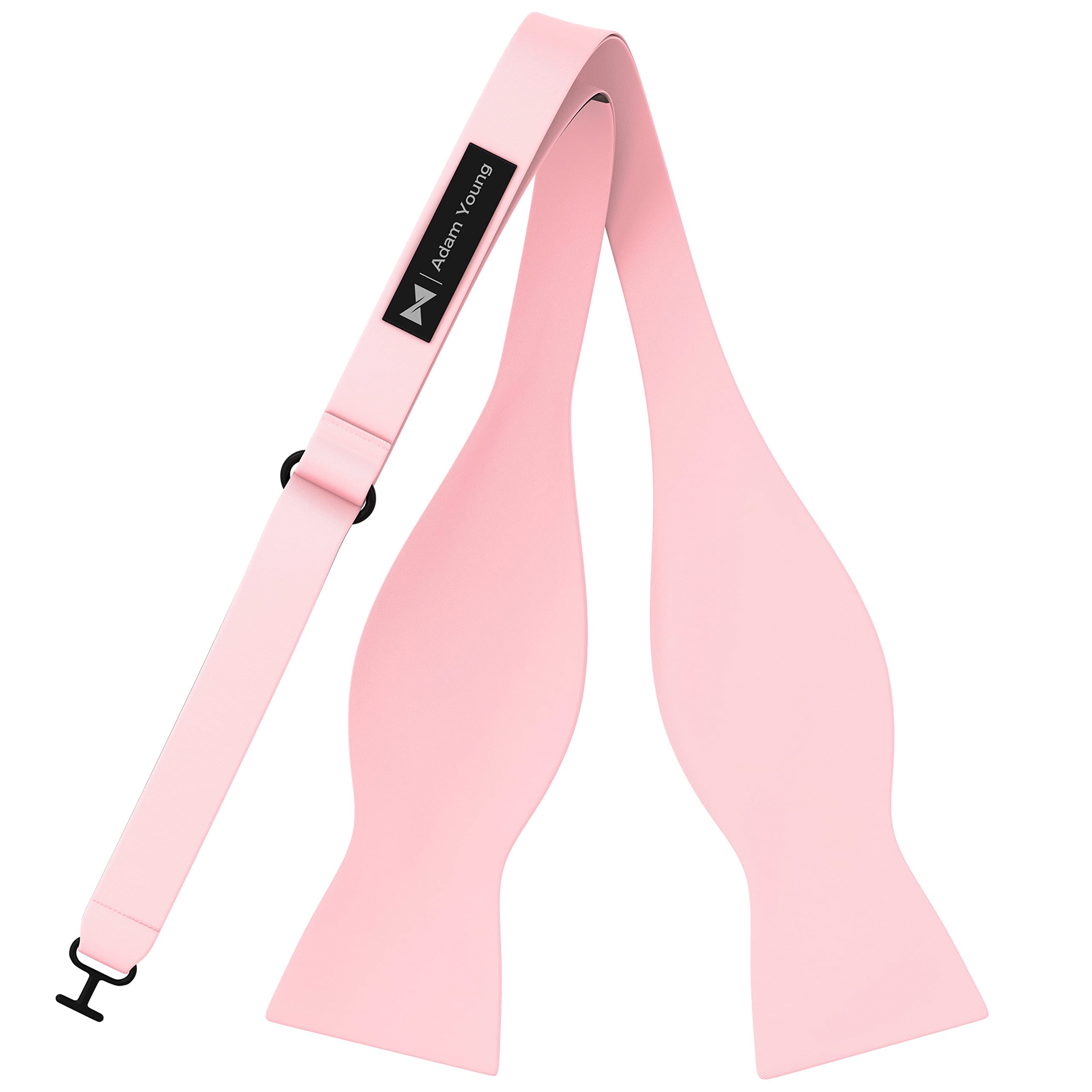 Adam Young Men's Self Tie Bow Tie with Pocket Squares Made of Sami-Glossy Satin Bowtie for Tuxedo Faux Silk - Image 3