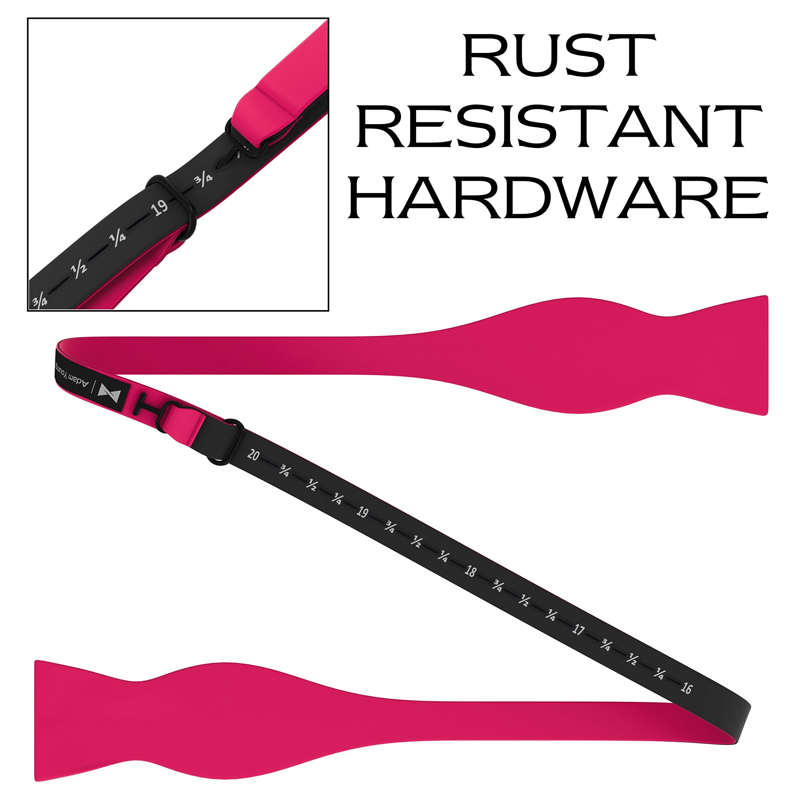 Adam Young Men's Self Tie Bow Ties Made of Sami-Glossy Satin Classic Bowtie for Tuxedo Faux Silk - Image 4