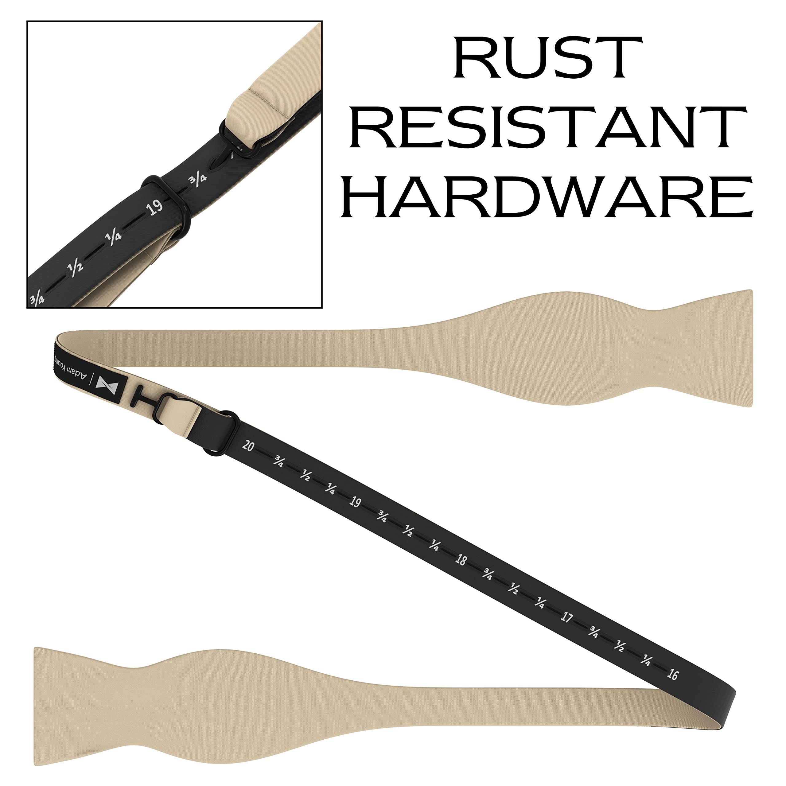 Adam Young Men's Self Tie Bow Ties Made of Sami-Glossy Satin Classic Bowtie for Tuxedo Faux Silk - Image 4