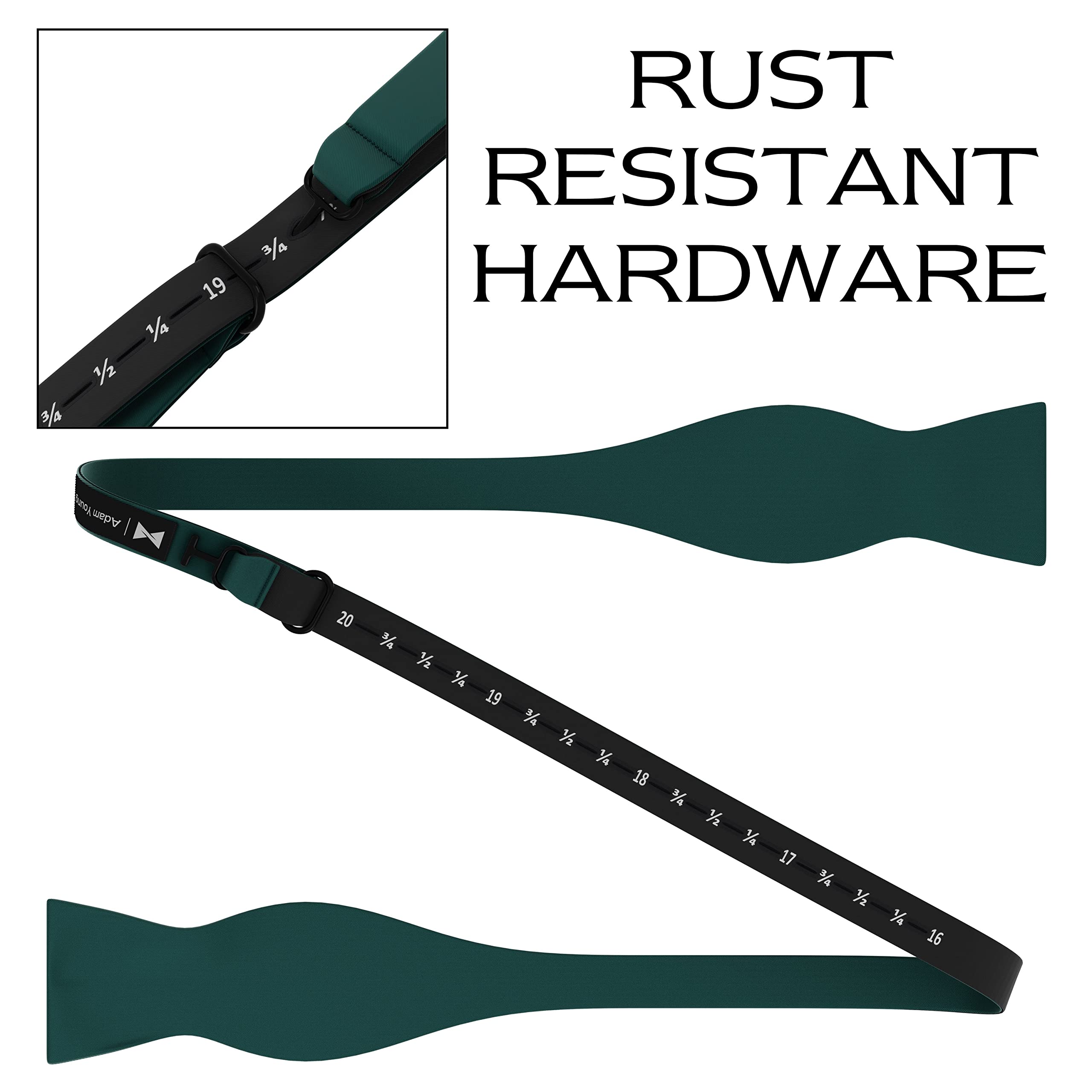 Adam Young Men's Self Tie Bow Tie with Pocket Squares Made of Sami-Glossy Satin Bowtie for Tuxedo Faux Silk - Image 4