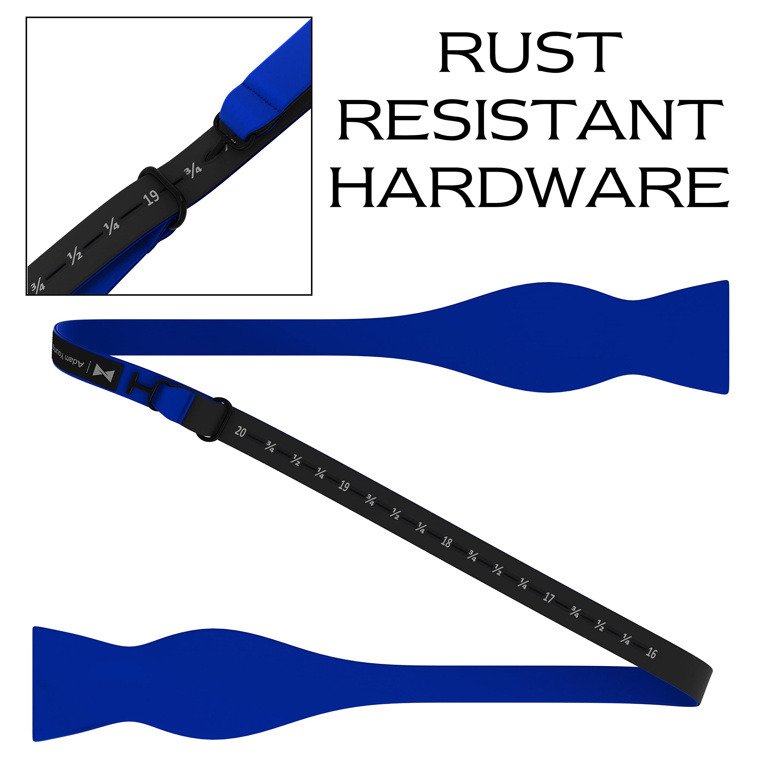 Adam Young Men's Self Tie Bow Ties Made of Sami-Glossy Satin Classic Bowtie for Tuxedo Faux Silk - Image 4